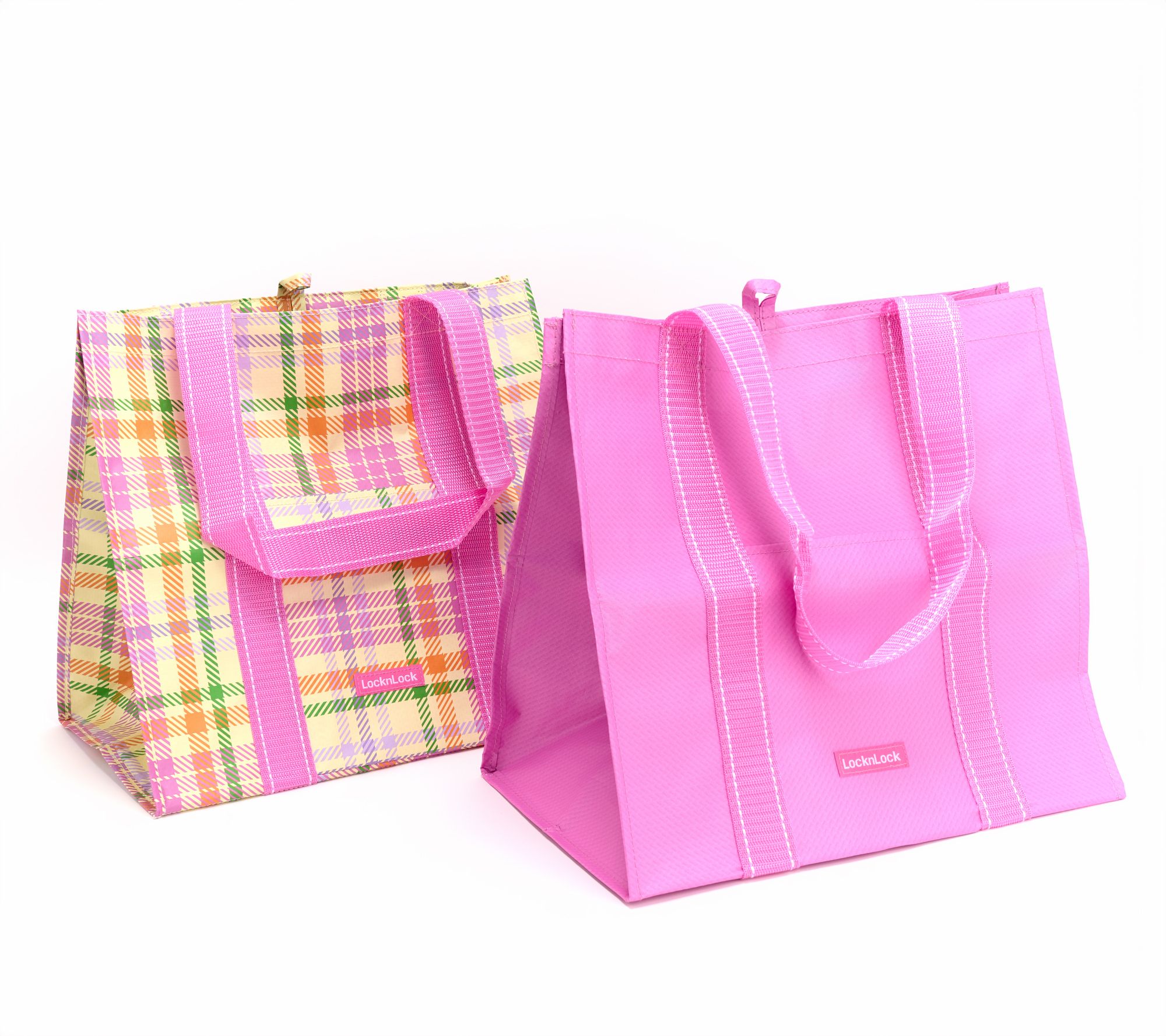 LocknLock Set of 2 Spring Print Shopping Tote Bags