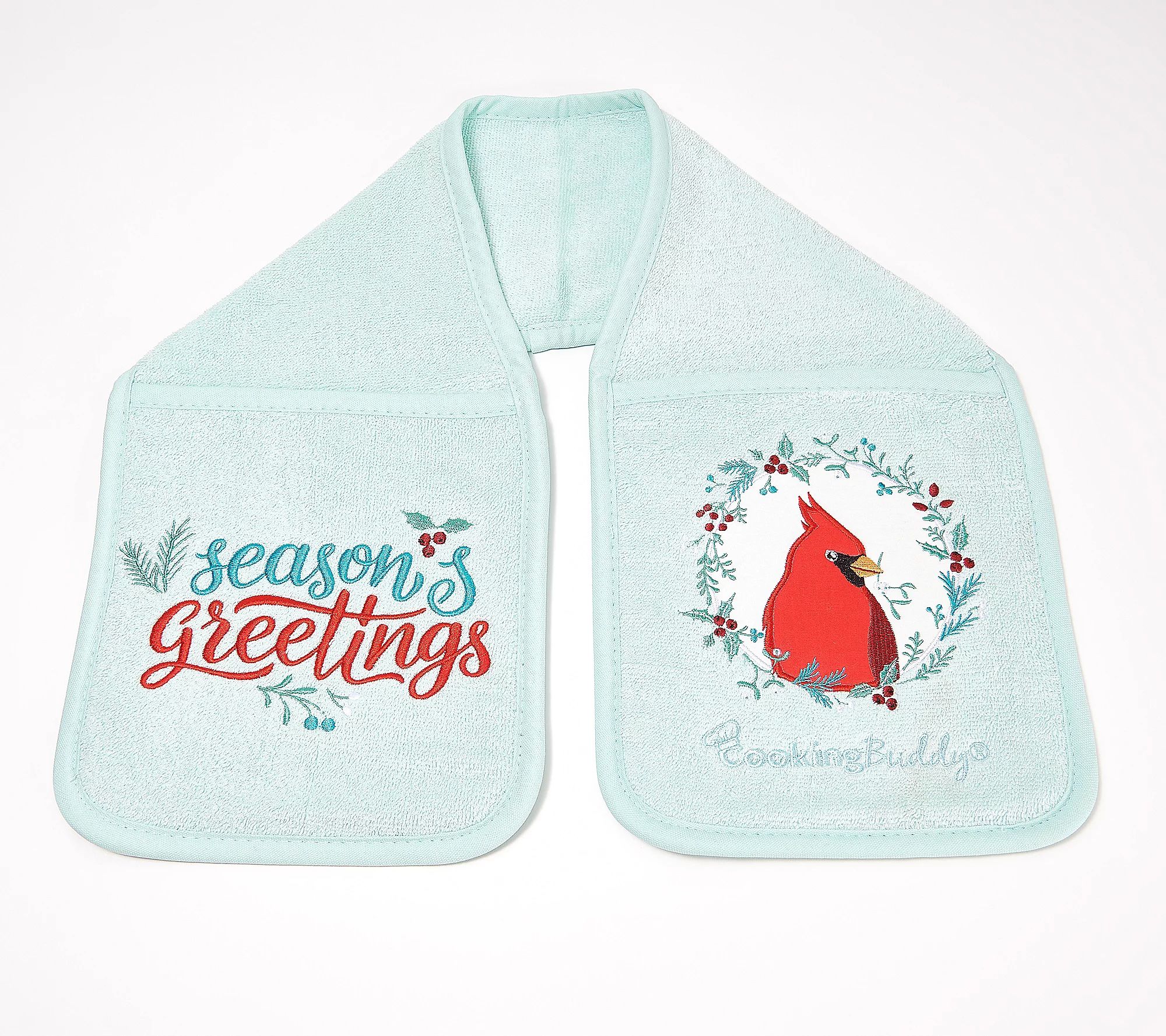 "As Is" Campanelli Cooking Buddy Embroid.Holiday Towel/PotHolder