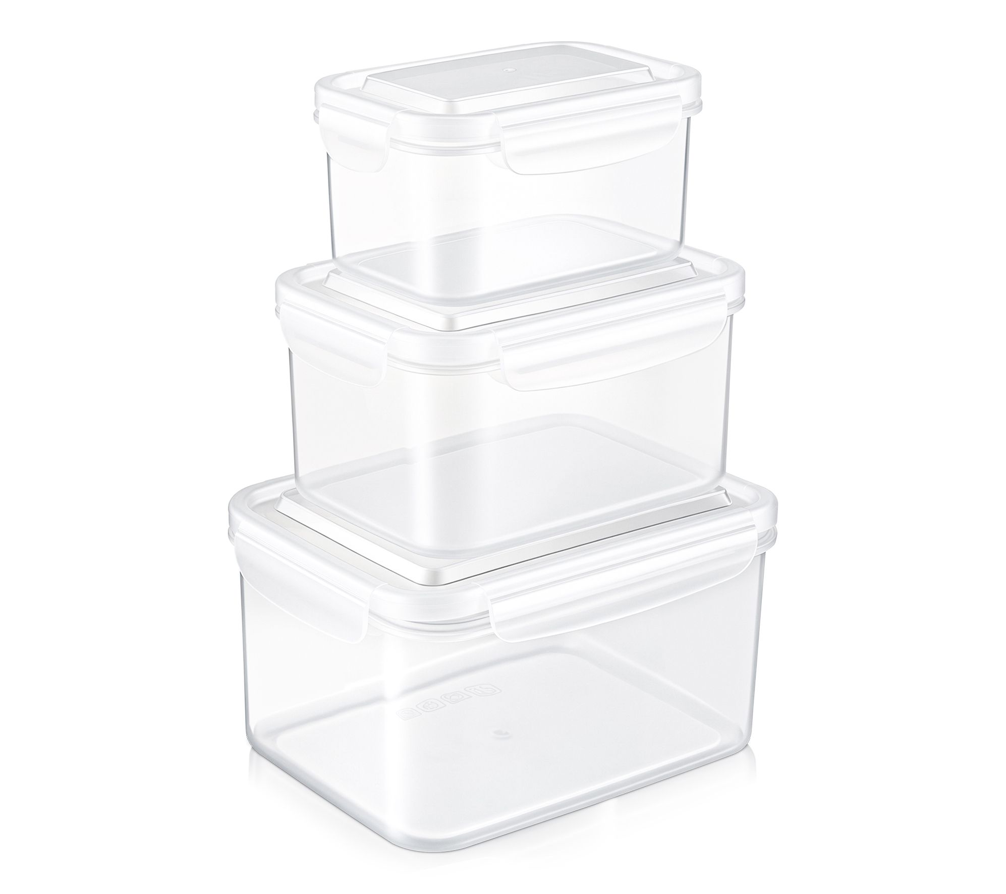 Sorbus Airtight Plastic Food Container, Rectangle White Lid3Pk