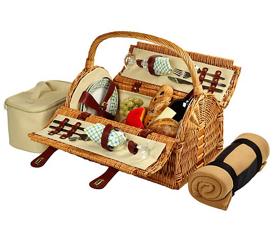 Picnic at Ascot Sussex Picnic Basket for 2 withBlanket