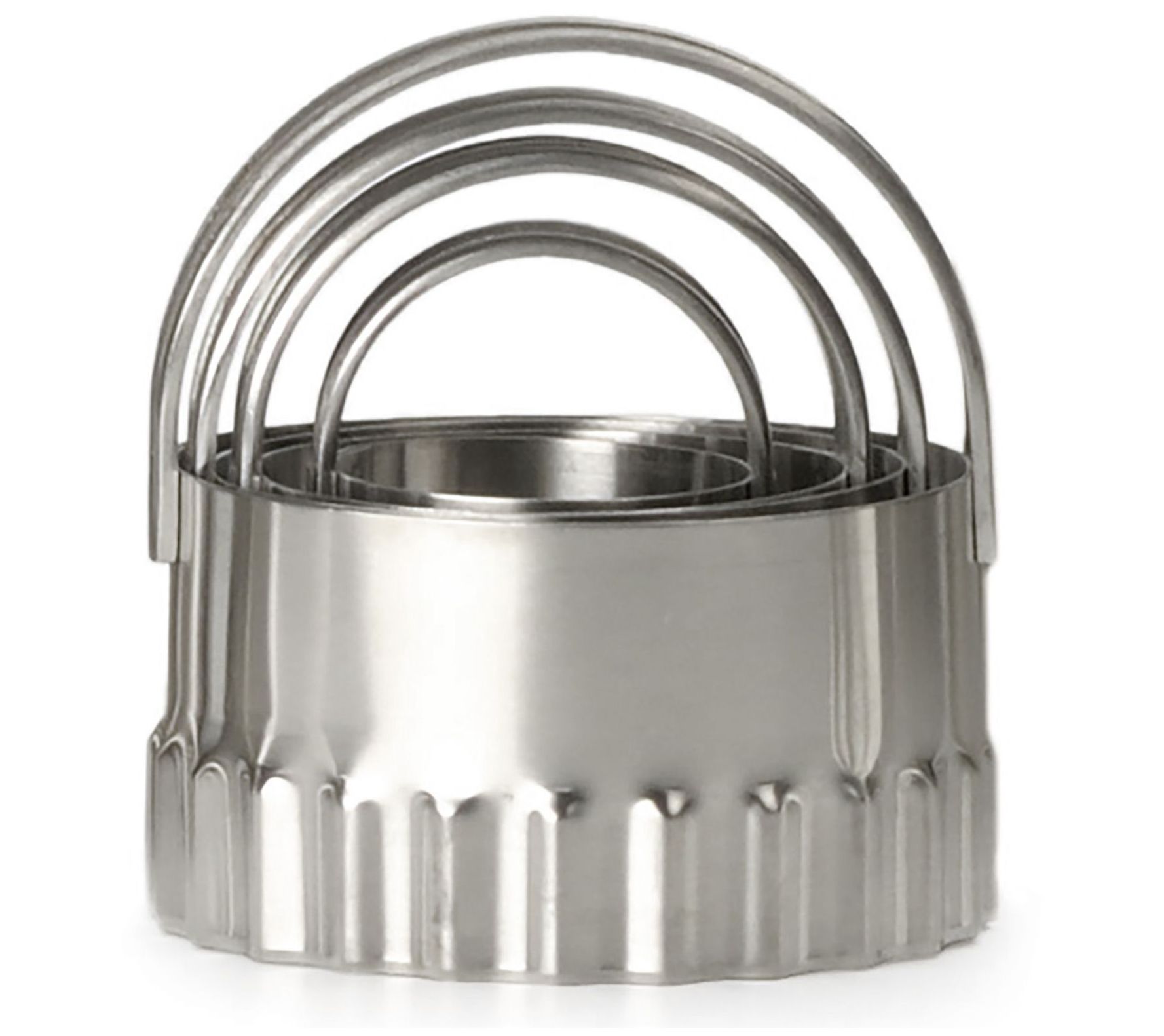 RSVP Set of 4 Round Rippled Biscuit Cutters