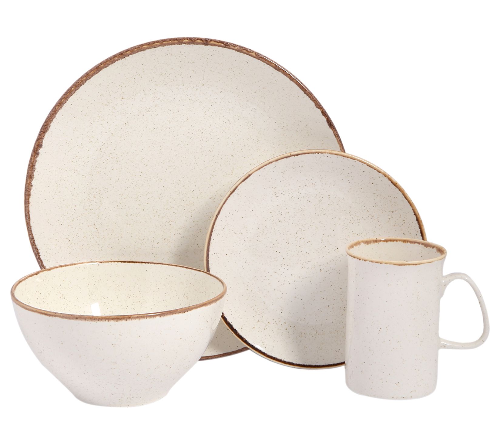 Stone Lain Florian Modern Porcelain Dish Set - 16-Piece Dinnerware