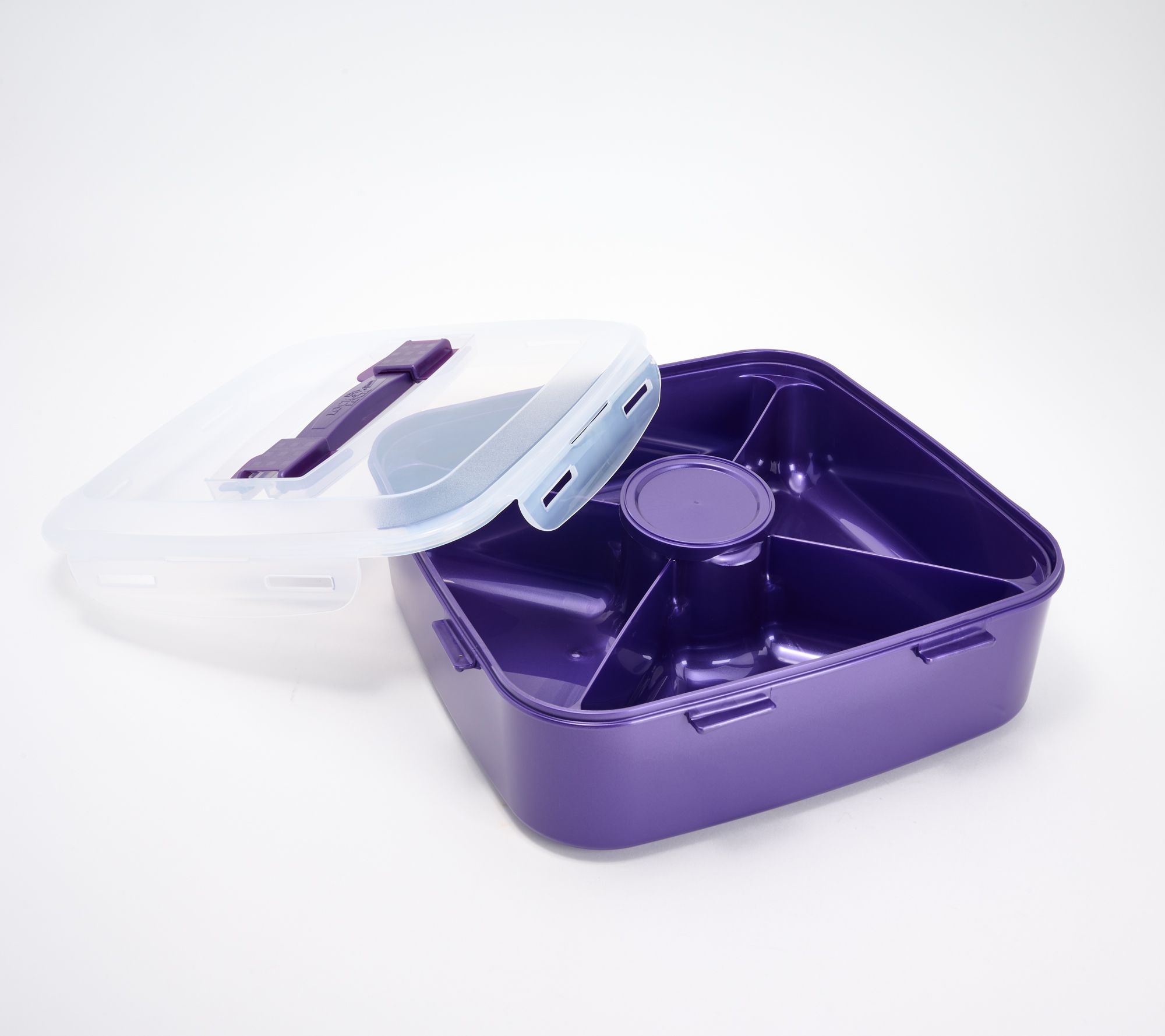 LocknLock Large Square Appetizer Tray w/ Colored Body & Handle Lid