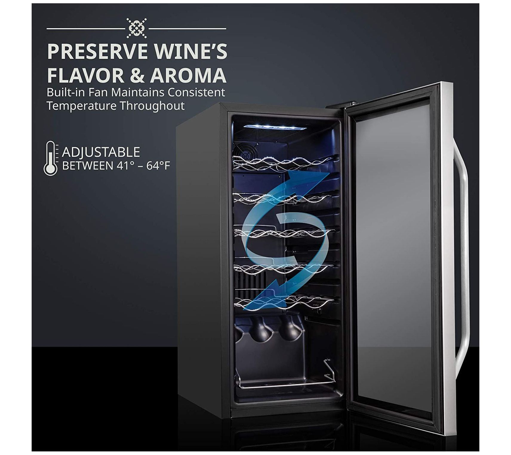 Ivation 18Bottle Freestanding Wine Refrigerator