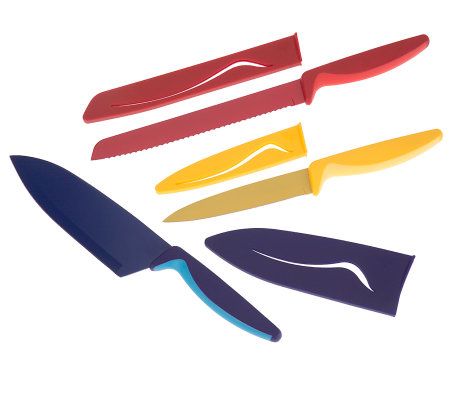 Piece Knife Set, Color Coded Kitchen Knives with Covers Knife