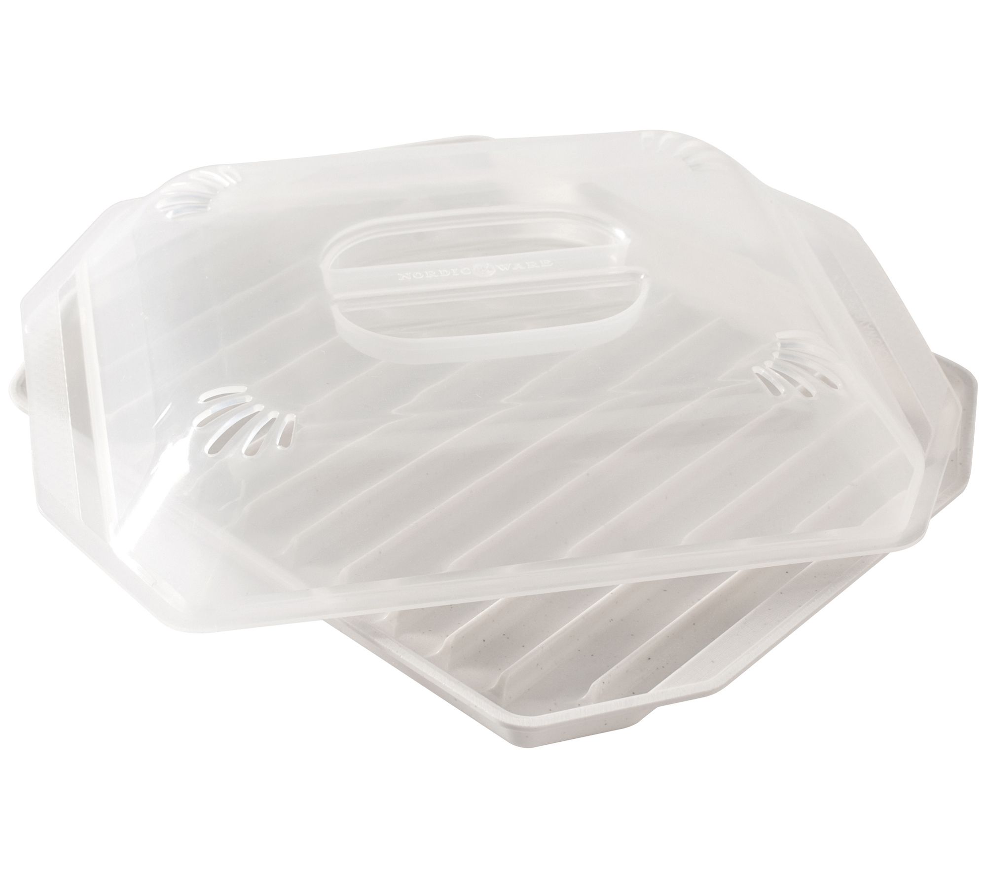 Nordic Ware Up & Away-Easy Stow Microwave Cover, Clear 