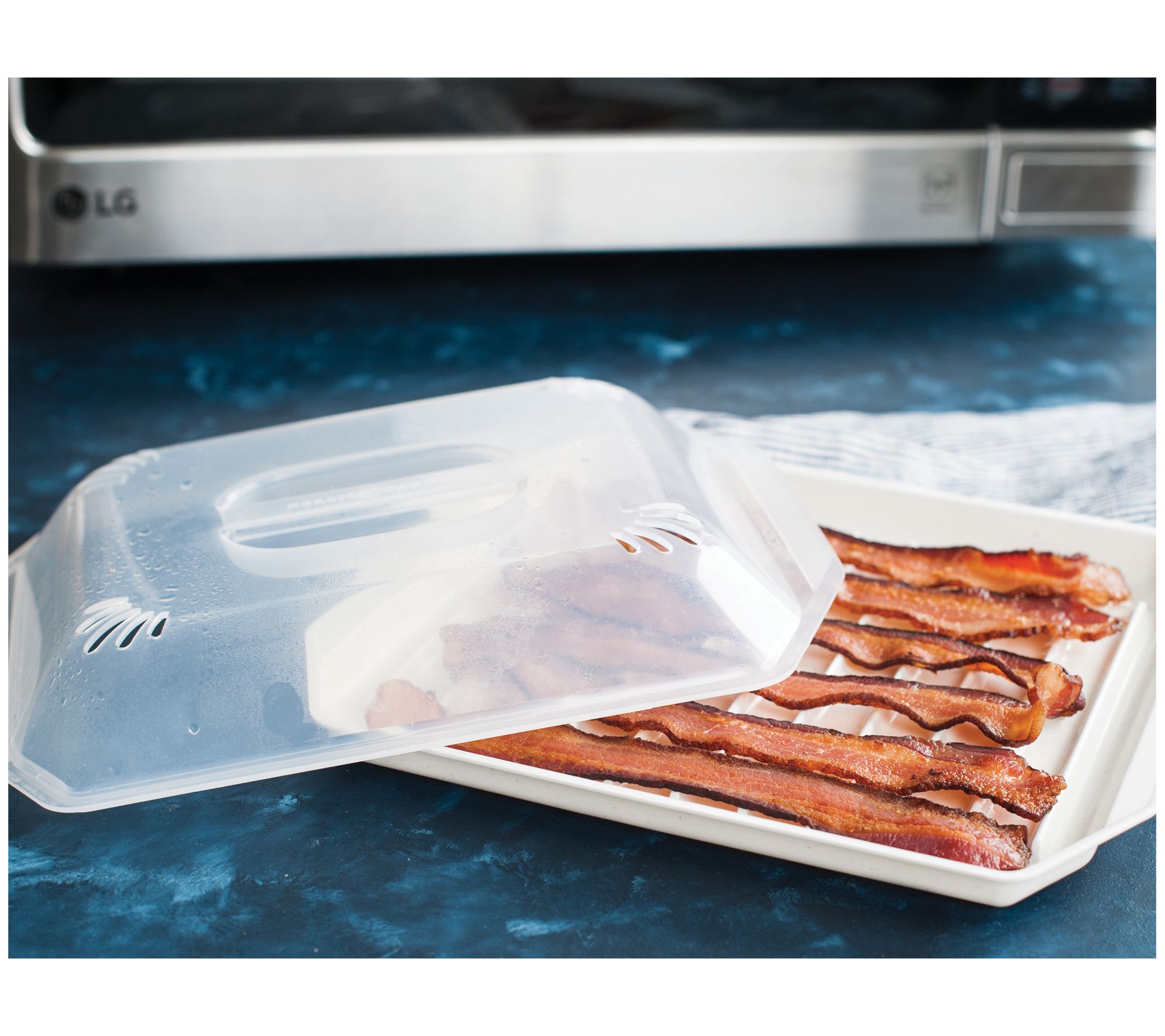 Nordic Ware Up & Away-Easy Stow Microwave Cover, Clear 
