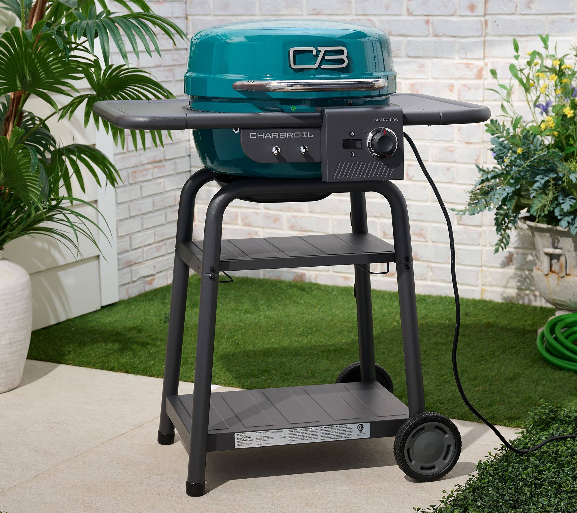 CharBroil Bistro Pro Electric Outdoor Grill + Griddle w/Cover