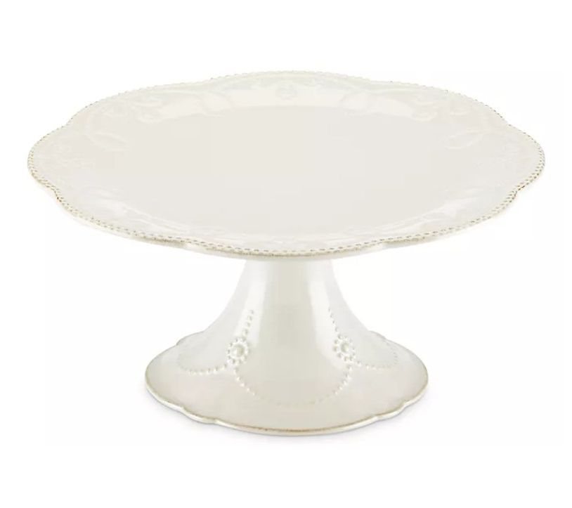 Lenox French Perle White Pedestal Cake Plate