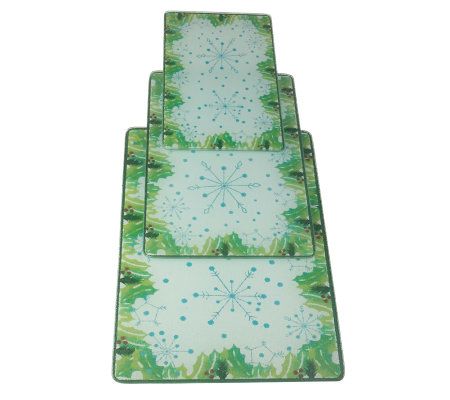 Temp-tations Set of 3 Antimicrobial Cutting & Serving Boards 