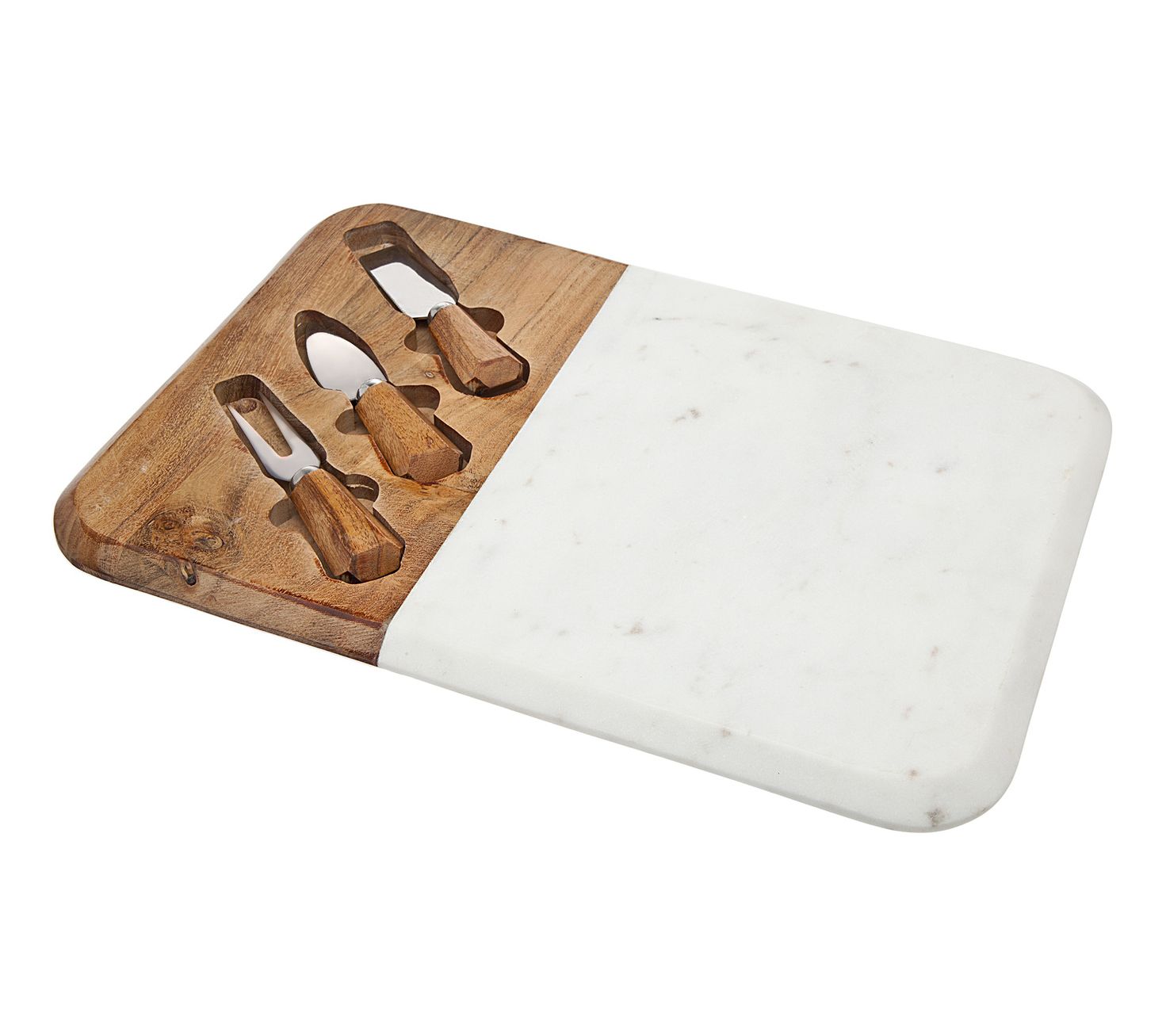 Godinger Rosewood Marble & Wood Cheese Board with Cheese Knife