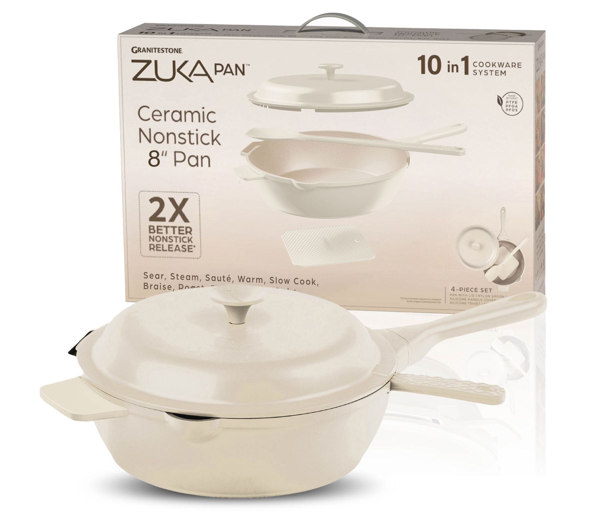 Granitestone Zuka 10-in-1 Everyday 8" Cooking Pan 4-Piece Set
