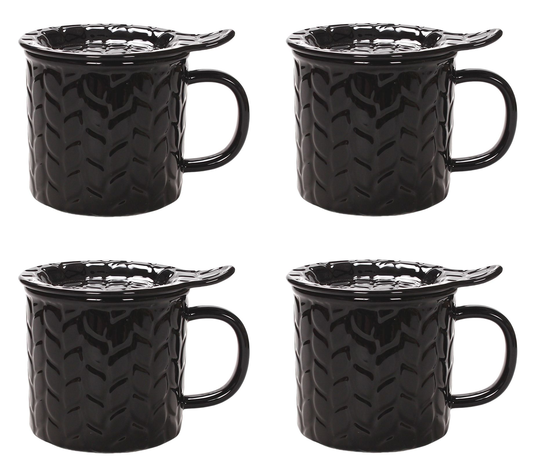 "As Is" Temp-tations Carved Willow Set/ 4 24-oz Mega Mugs