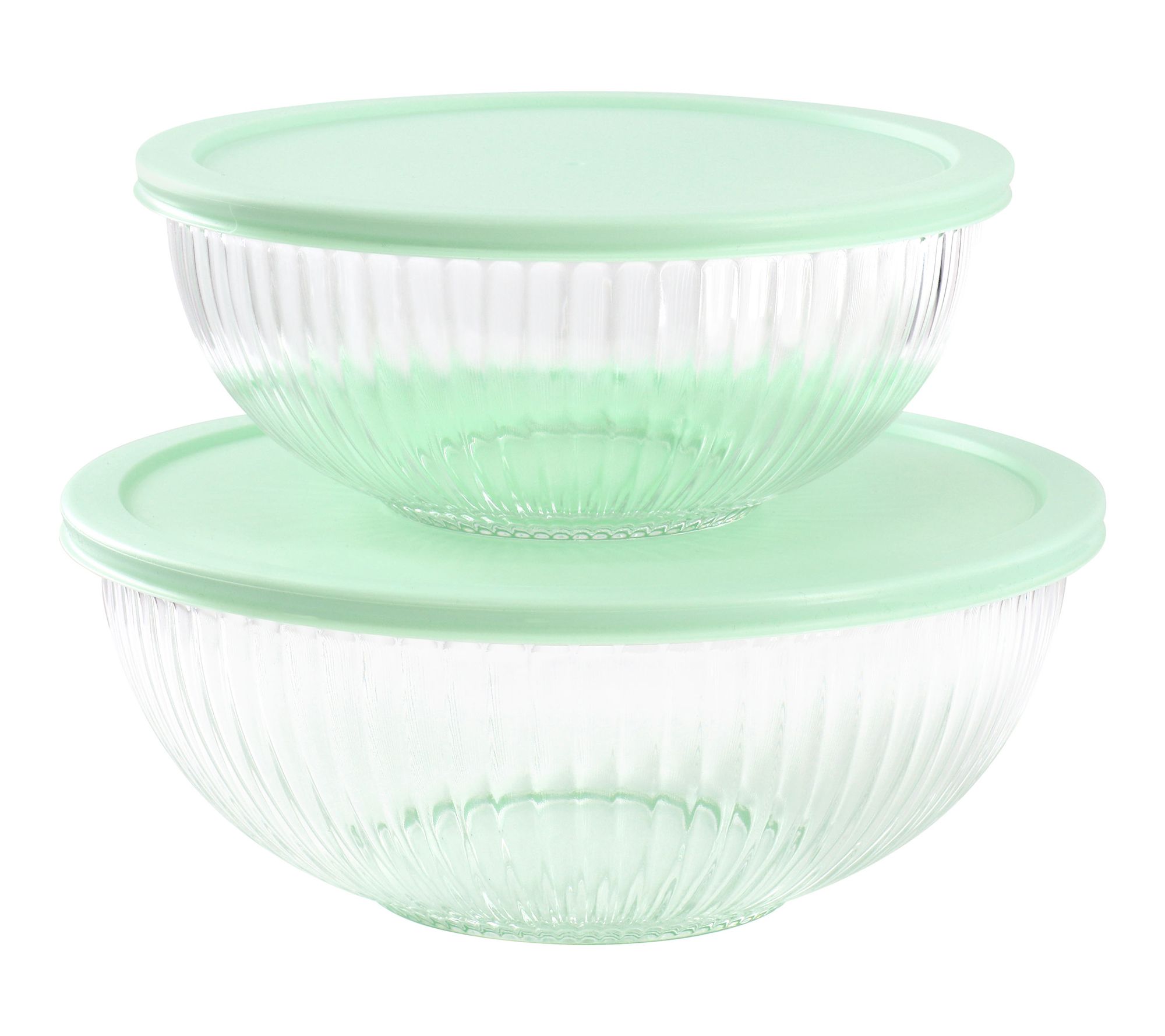 Martha Stewart Clifftop 4Pc 67oz and 114oz Glass Bowl Set Mint