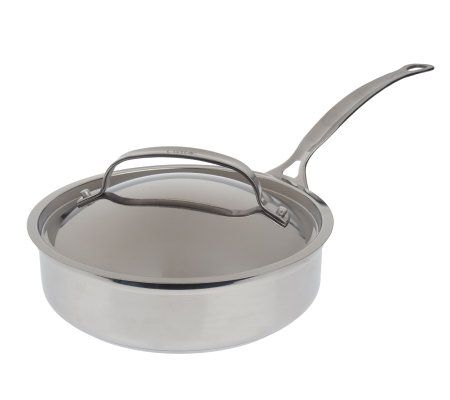 LidiaBastianich Stainless Steel Nonstick 3 qt. Covered Saute Pan