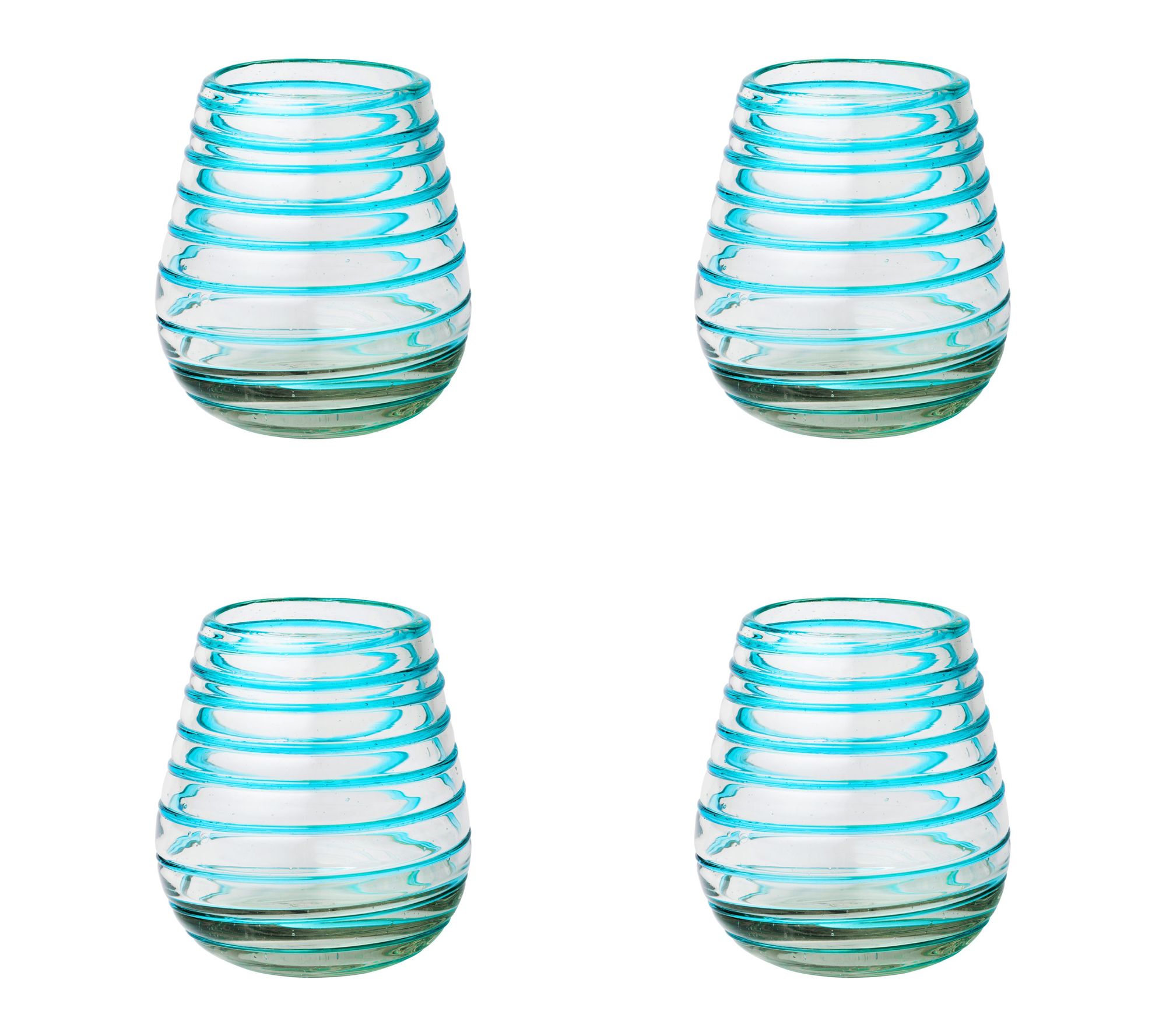 10 Strawberry Street Set of 4 Meridia Mexican Stemless Wine Gl