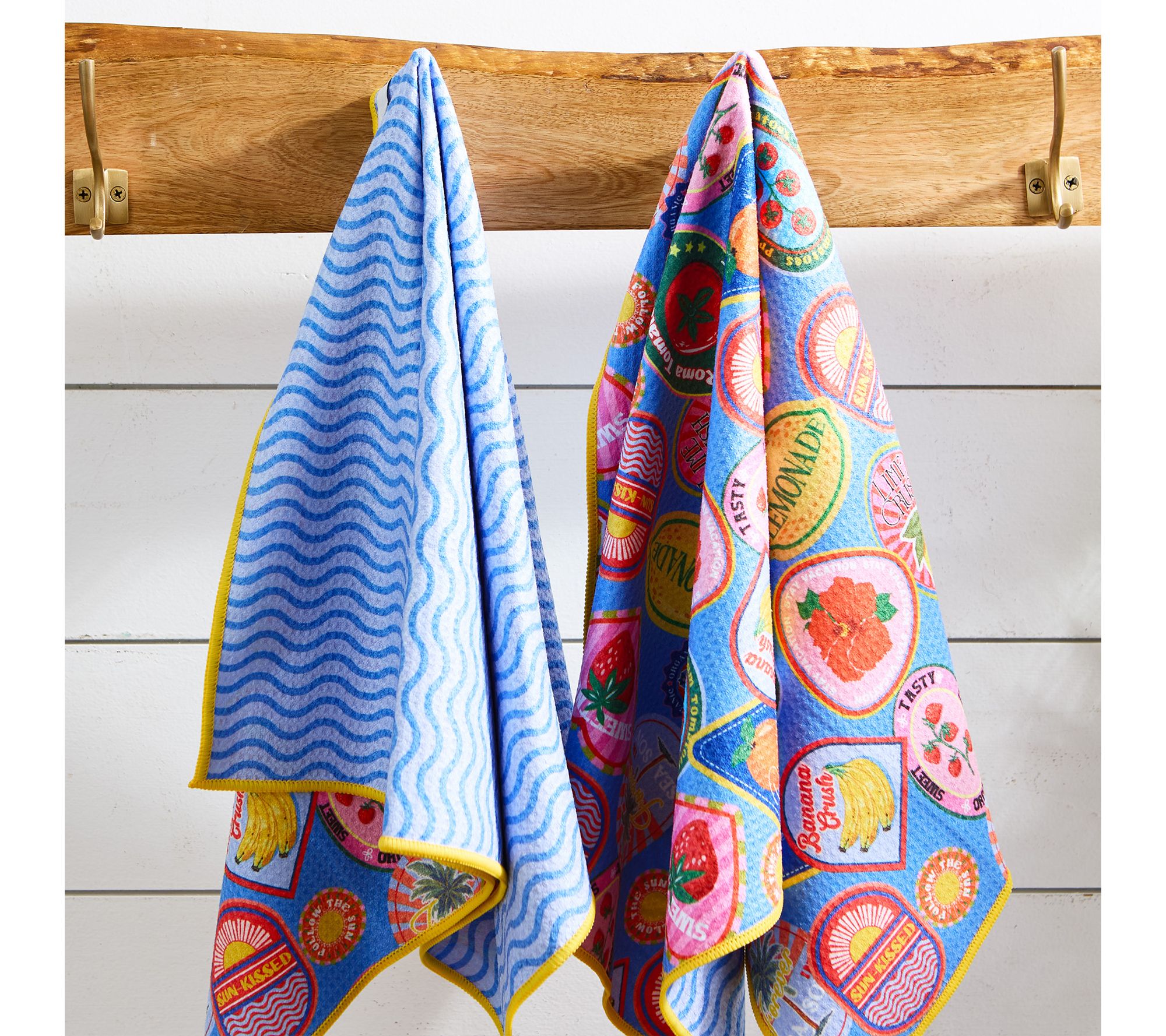 Design Imports Printed Microfiber Kitchen Towels Set of 2