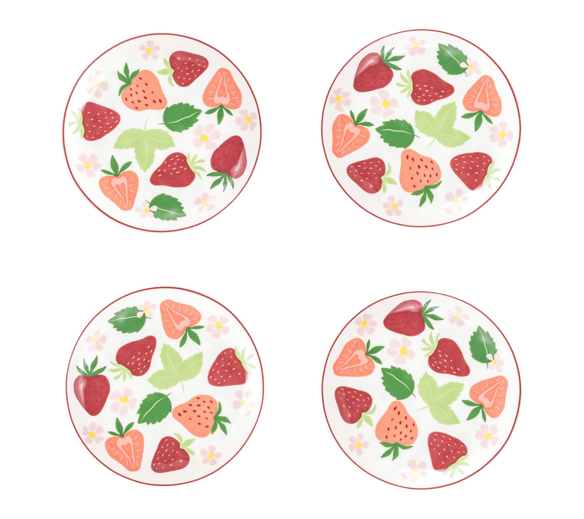 10 Strawberry Street Set of 4 Bella Appetizer Plates