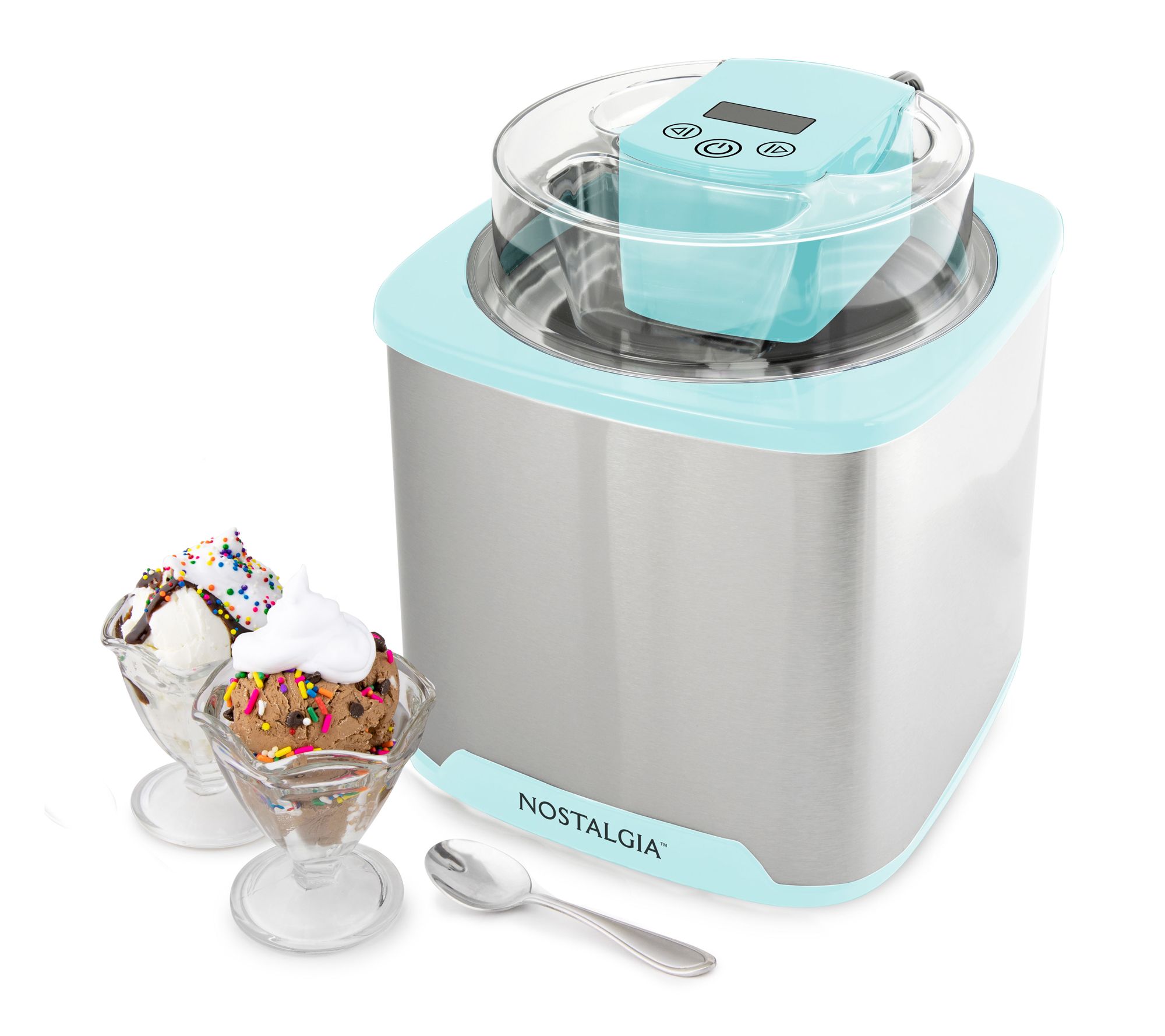Nostalgia Aqua 2-qt. Digital Ice Cream Maker