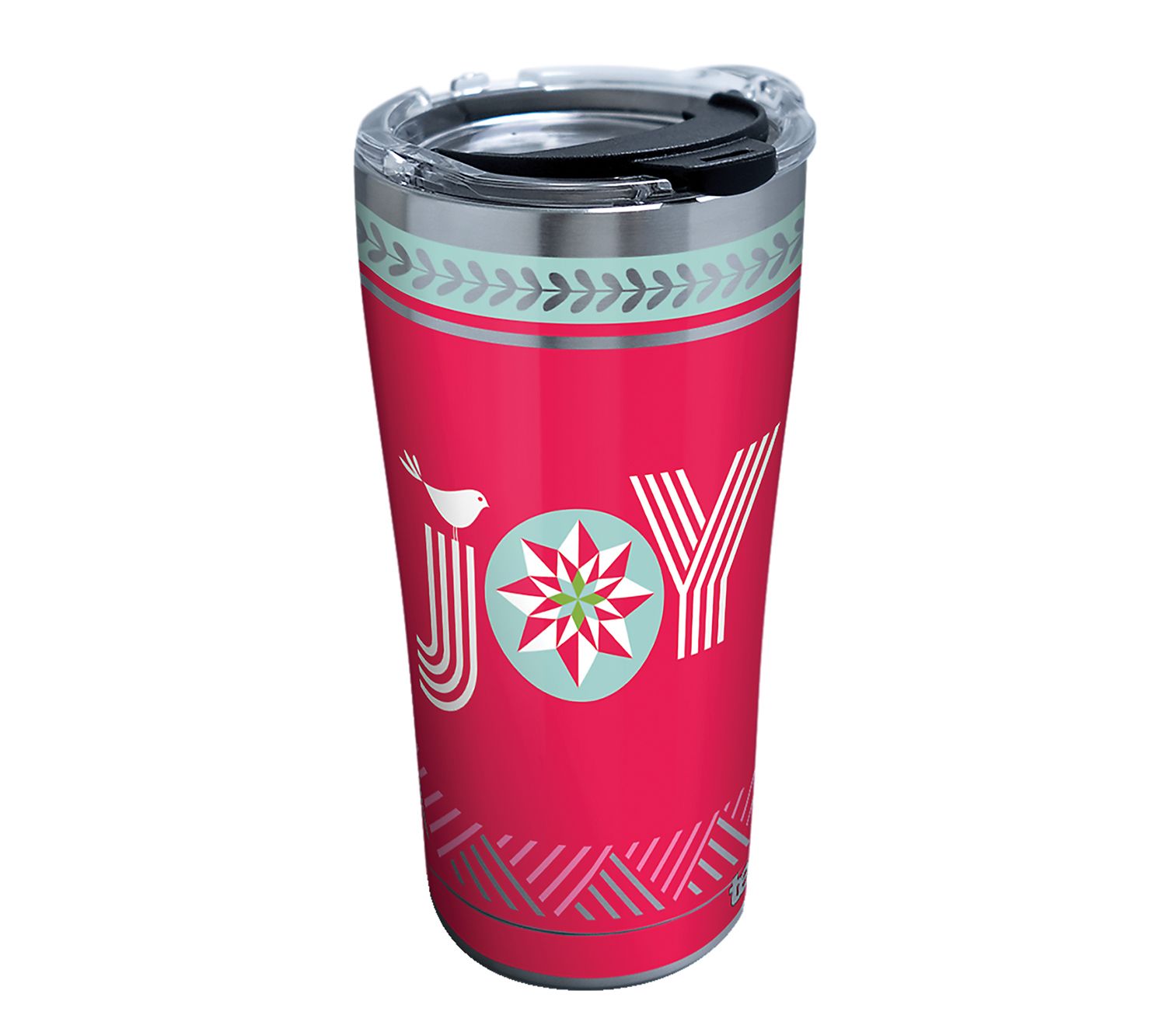 Peace & Joy Christmas - Red Stainless Tumbler with Straw