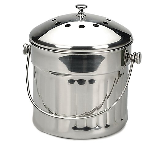 RSVP 1.5-Gallon Stainless Steel Compost Pail