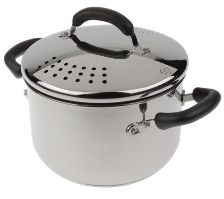 Sangerfield 5 qt. Stainless Steel Pasta Pot with Strainer Lid and Steamer  Basket