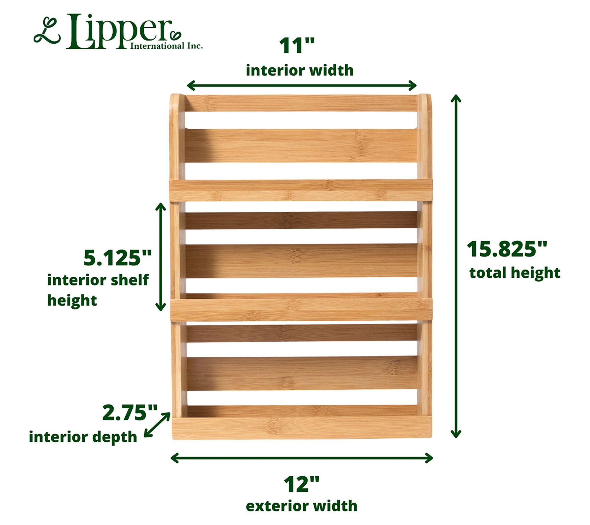 Lipper Bamboo 3-Tier Spice Rack