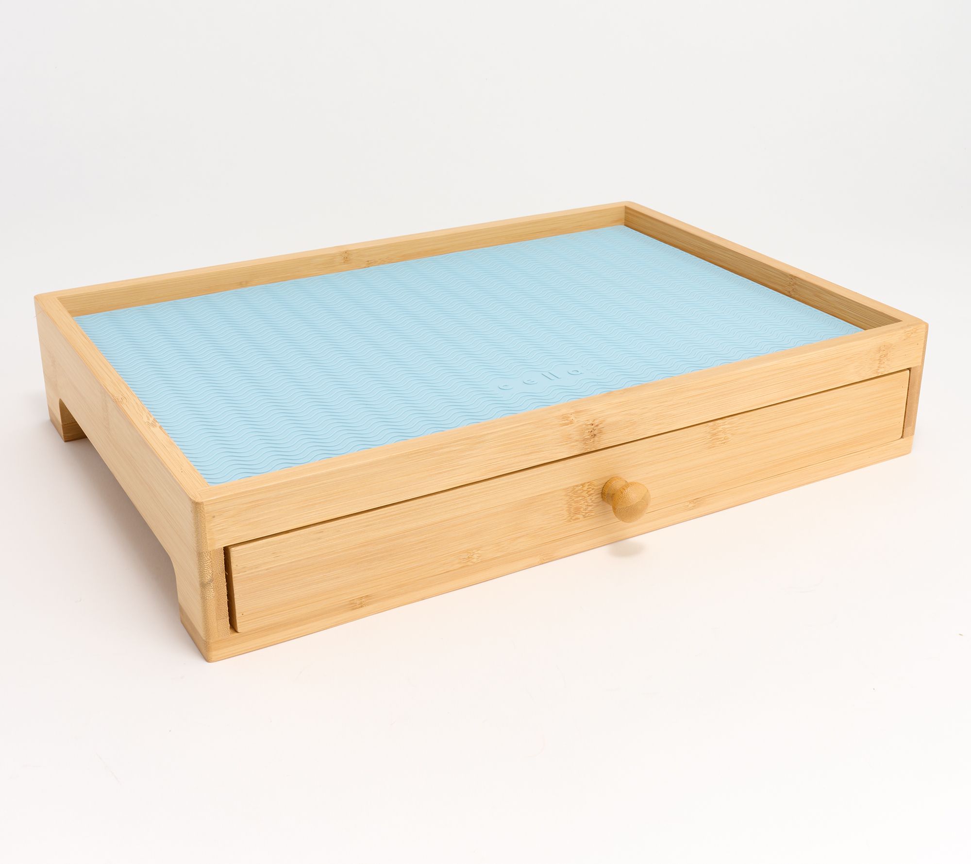 Cella Bamboo Appliance Storage Tray w/ Drawer & Liner