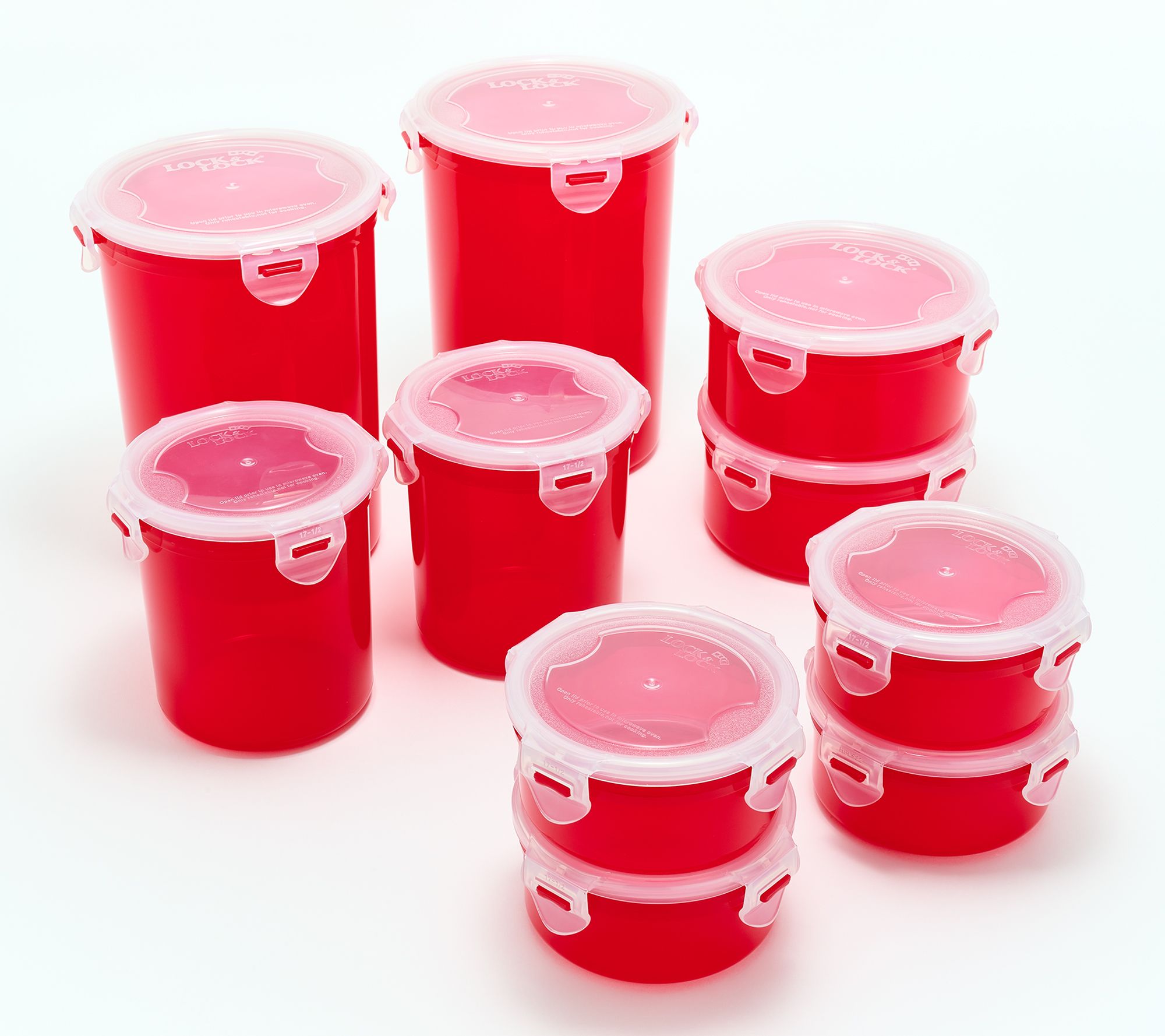 LocknLock 10-Piece Round Colored Body Canister Storage Set