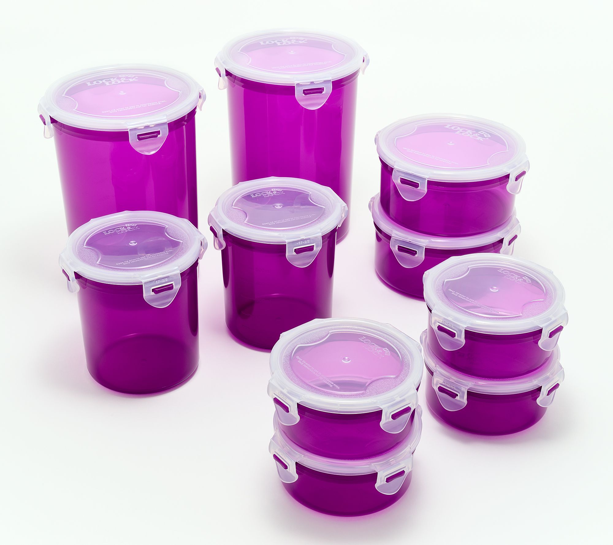 LocknLock 10-Piece Round Colored Body Canister Storage Set