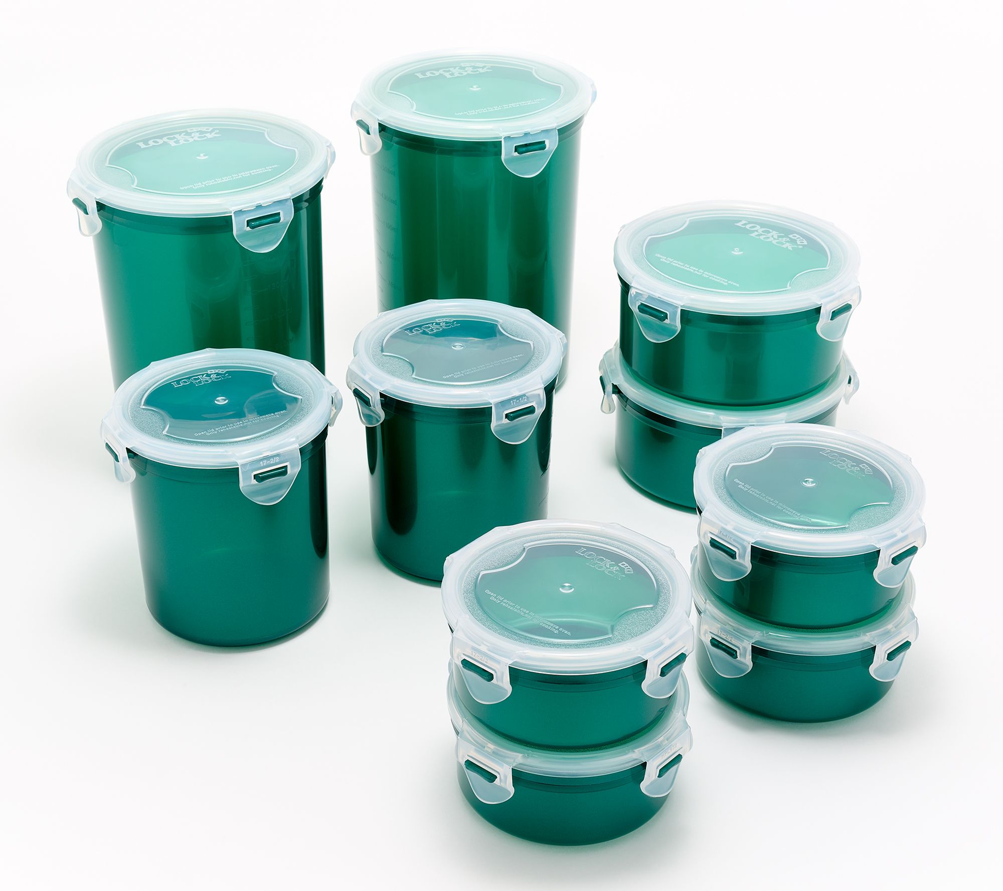 LocknLock 10-Piece Round Colored Body Canister Storage Set