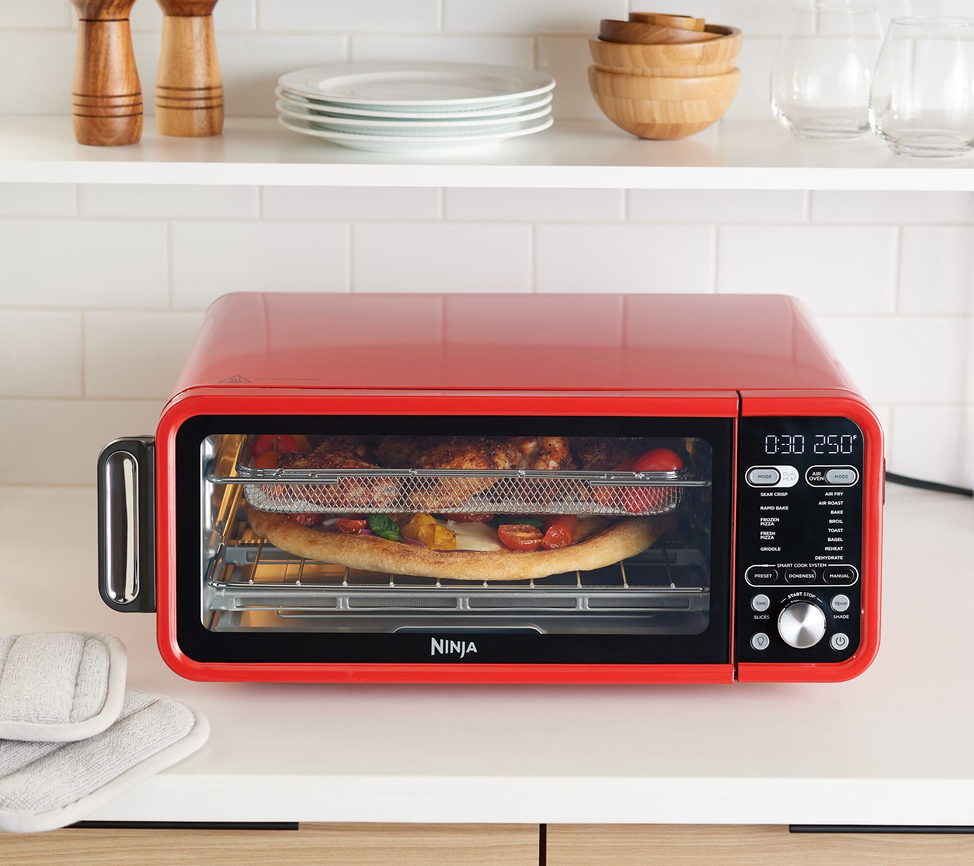 As Is Ninja Foodi 15-in-1 Smart Dual Heat Air Fry Flip Oven w/Probe