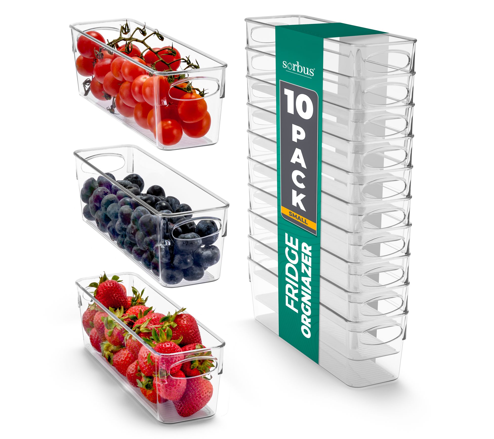 Sorbus 10-Pack Small Clear Plastic Storage Bins