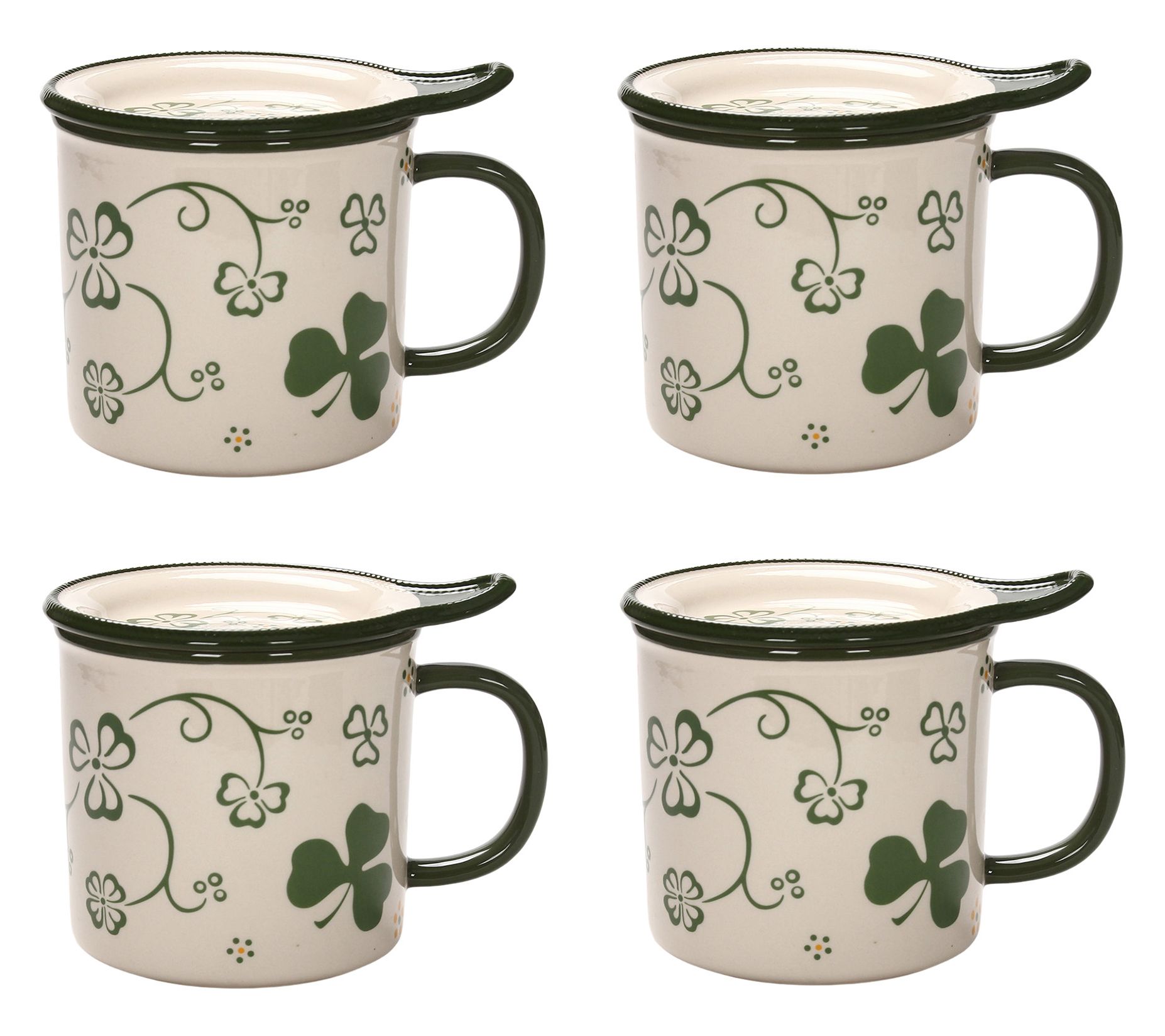 "As Is" Temp-tations Seasonal Set of (4) 24-oz Mega Mugs w/ Lid-Its