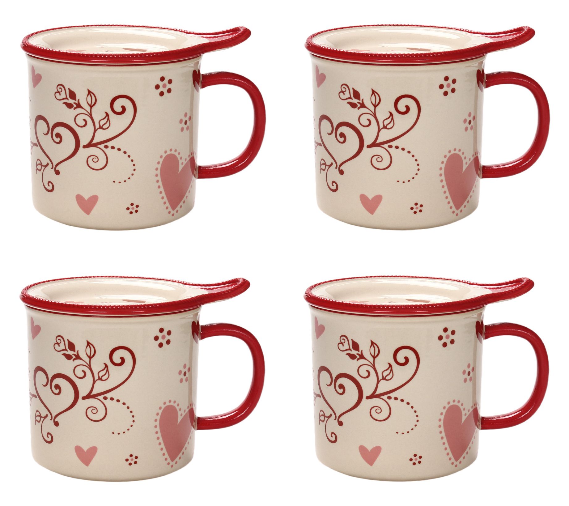 "As Is" Temp-tations Seasonal Set of (4) 24-oz Mega Mugs w/ Lid-Its