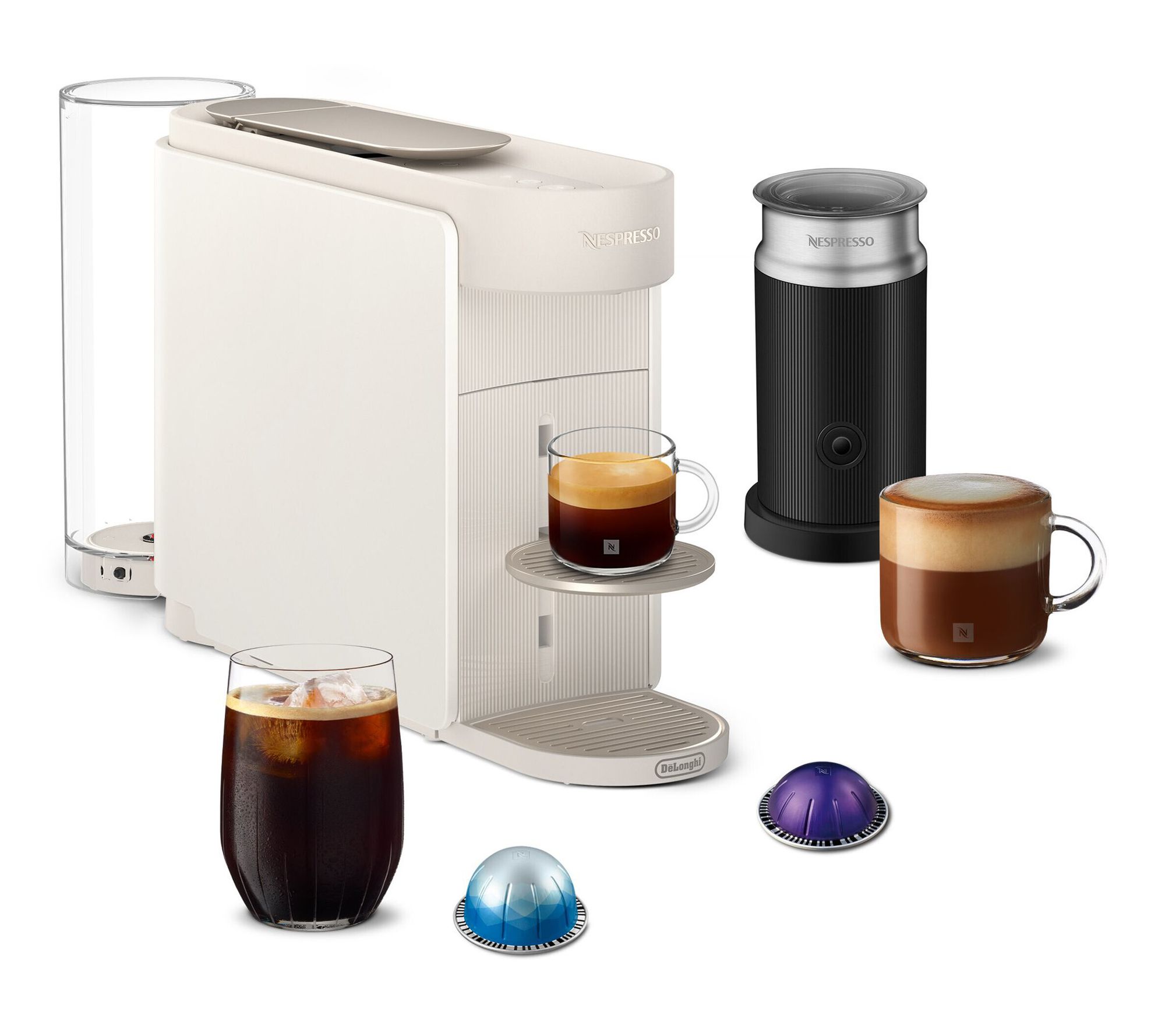 Nespresso Vertuo Up Coffee Maker & Frother, Pea rl White