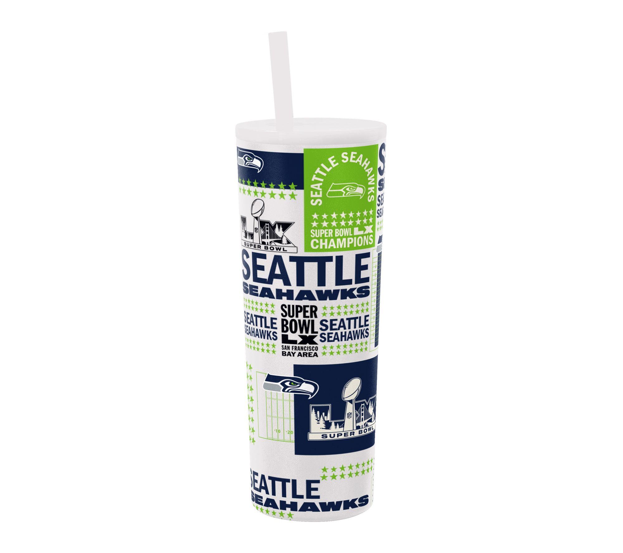  Logo Seahawks 2026 Super Bowl Champions 30oz Straw Tumbler