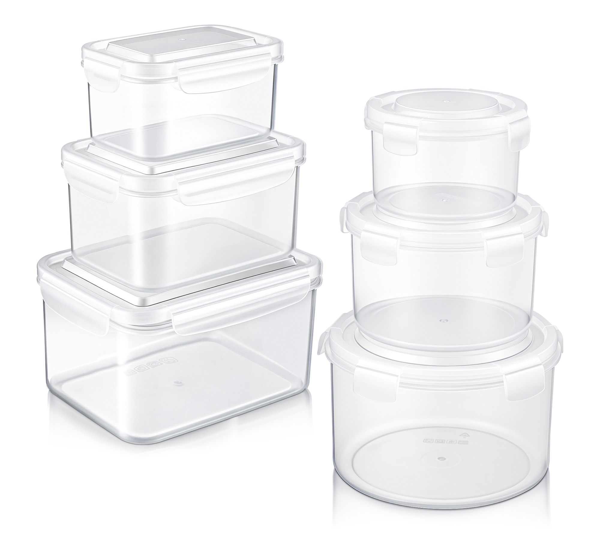 Sorbus Airtight Plastic Food Container, Round Rectangle -6Pack