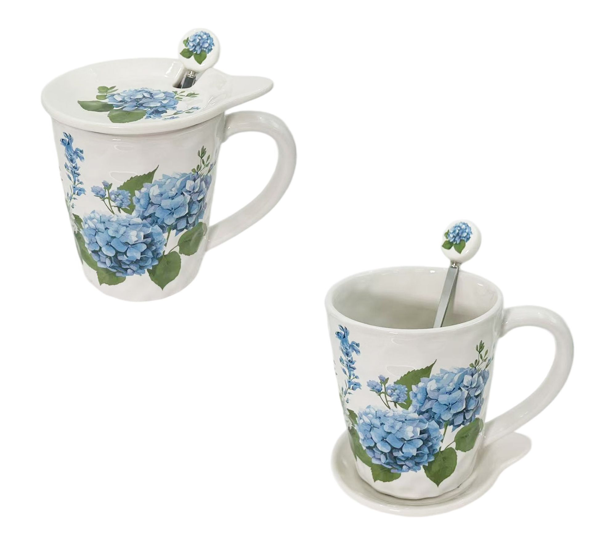 "As Is" Temp-tations S/2 16-oz Lidded Mugs with Spoons