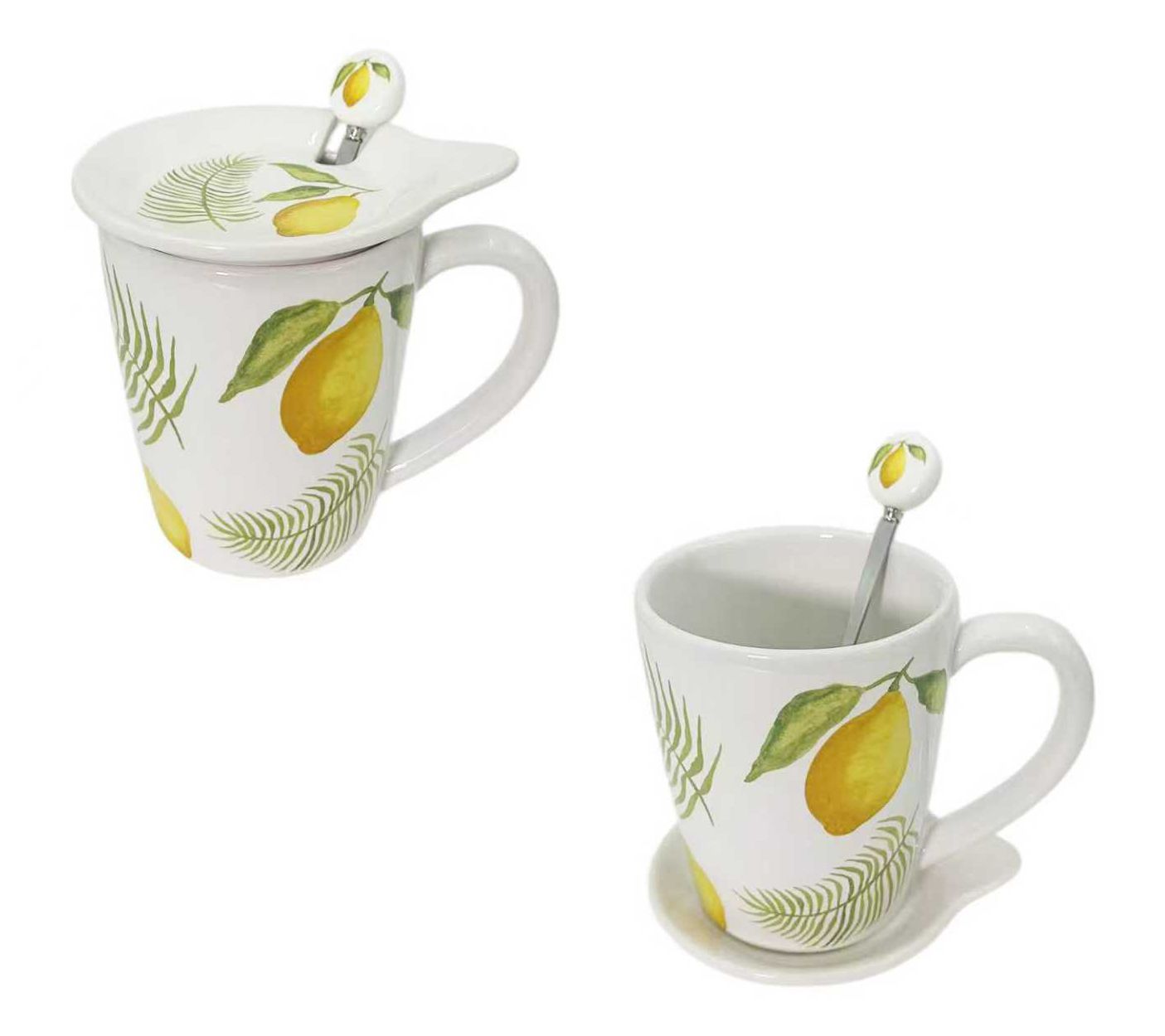 "As Is" Temp-tations S/2 16-oz Lidded Mugs with Spoons