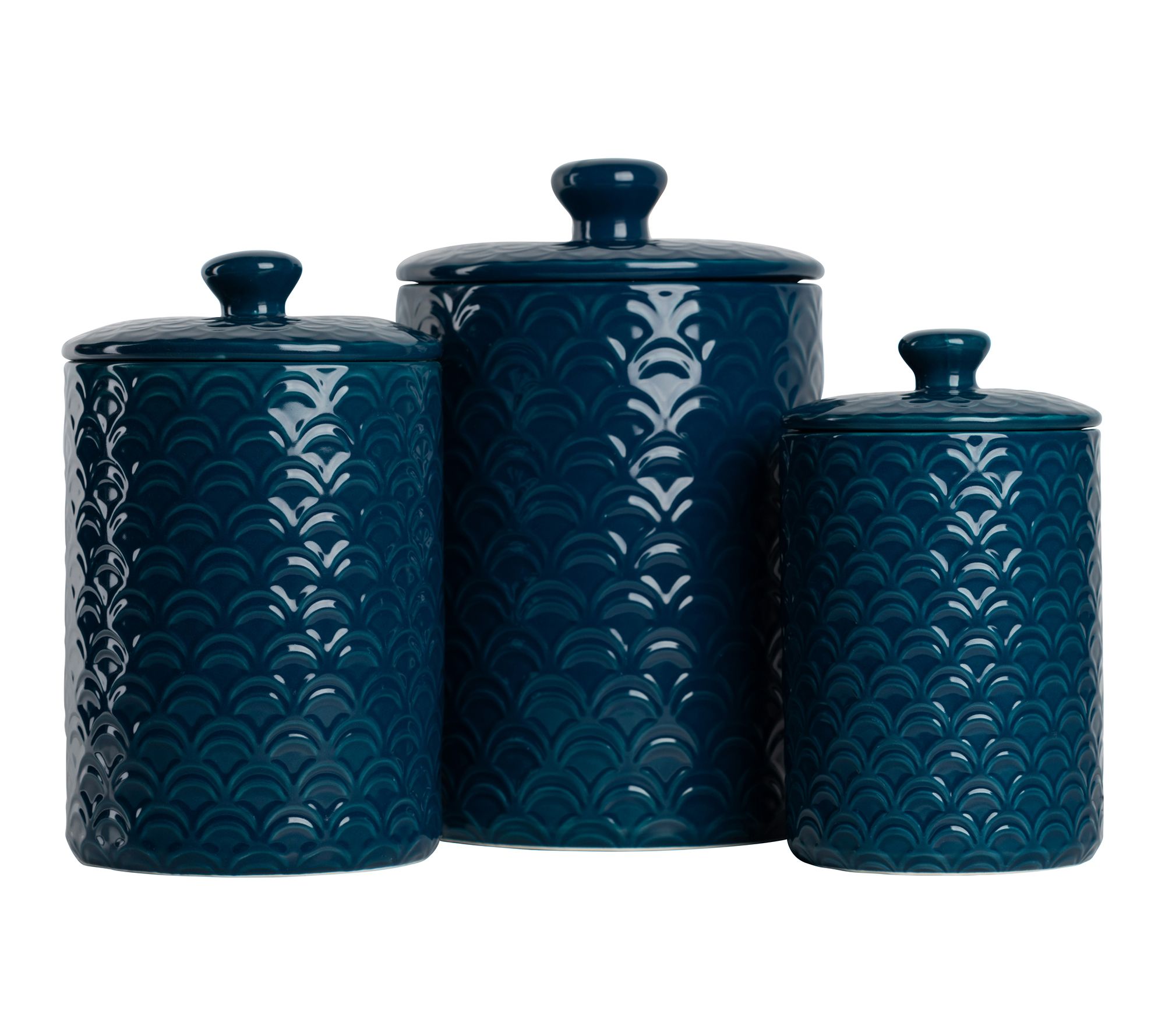 10 Strawberry Street 3-Piece Ceramic Ocean Canister Set