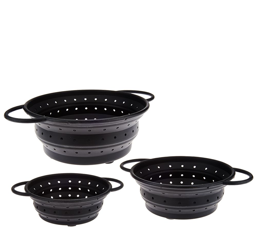 Black Silicone Collapsible Colander & Steamer + Reviews