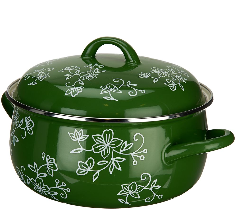 Temp-tations Floral Lace 5-piece Enamel Cookware 