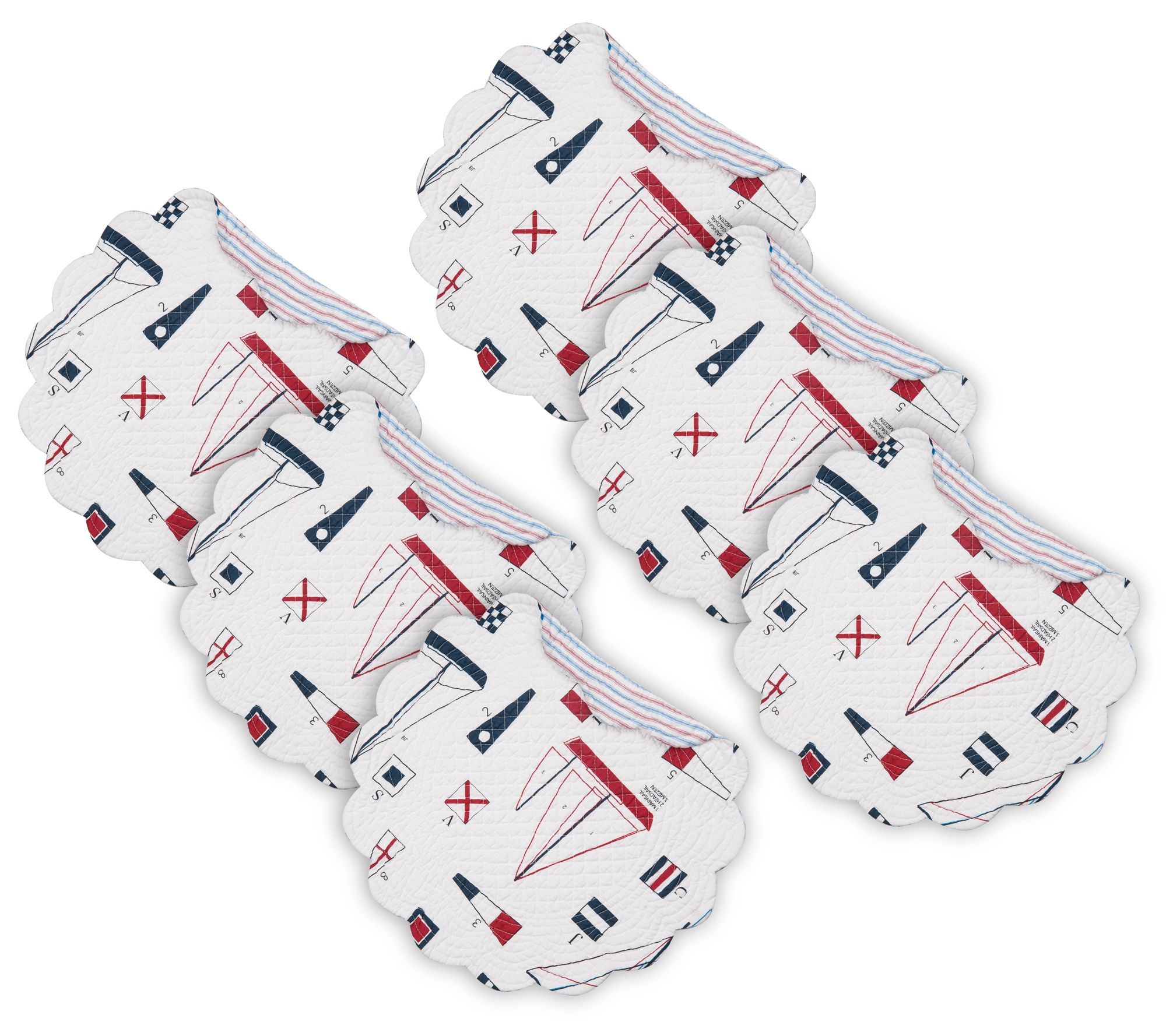 C&F Home Set of 6 Windward Port Round Placemats