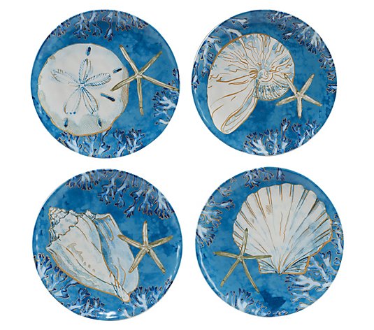 Certified International Set of 4 Playa Shells D inner Plate