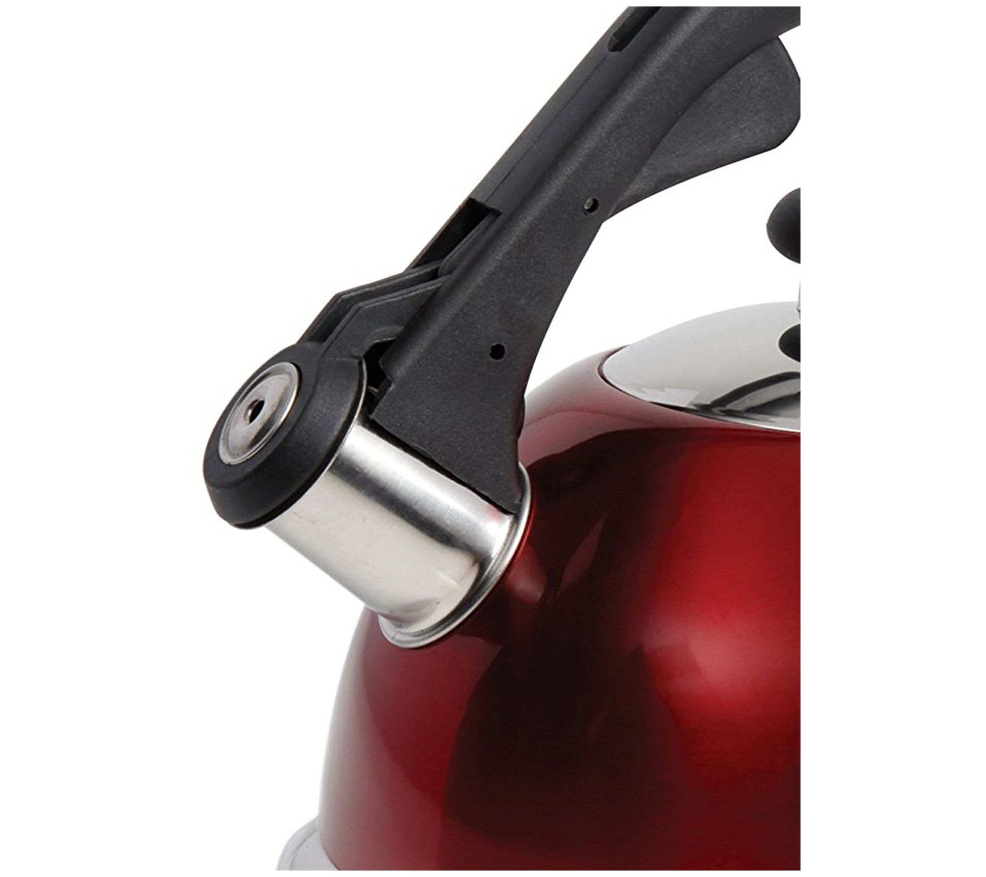 Mr Coffee Claredale Stainless Steel Whistling Tea Kettle,  2.2-Quart.Metallic Red