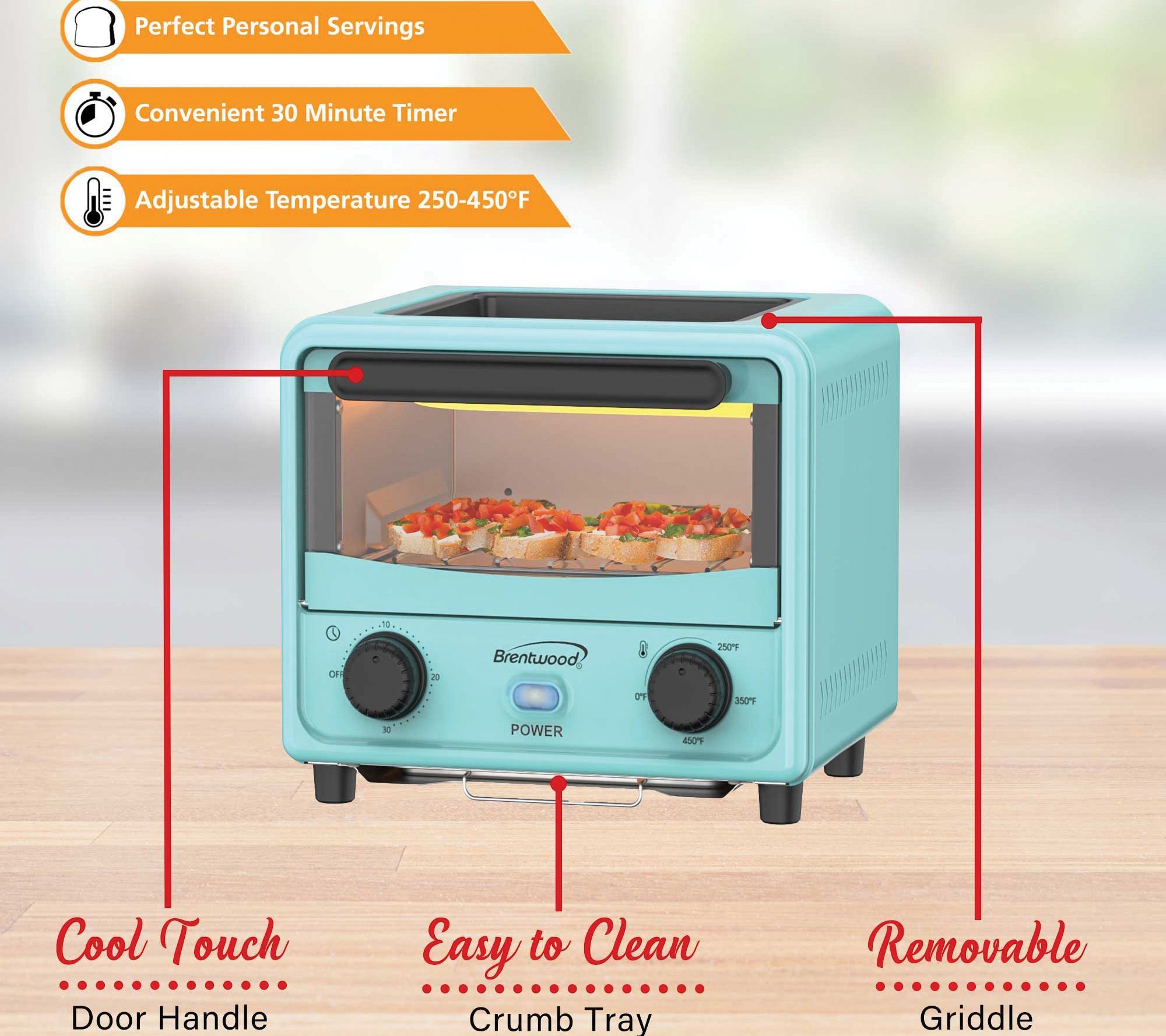 Brentwood 500W Stainless Steel Mini Toaster Oven - QVC.com