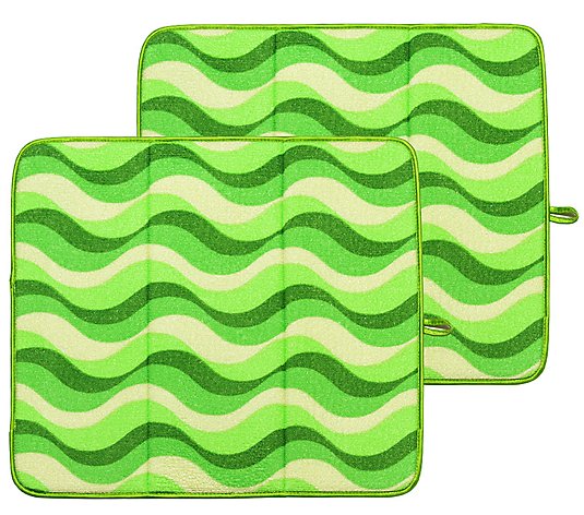 Campanelli Products Campanelli's Dish Drying Mats w/Hanging Loop - 2-Piece - Gently Dry Dishes & Delicates - Highly Absorbent Premium Microfiber, Foldable & Machine