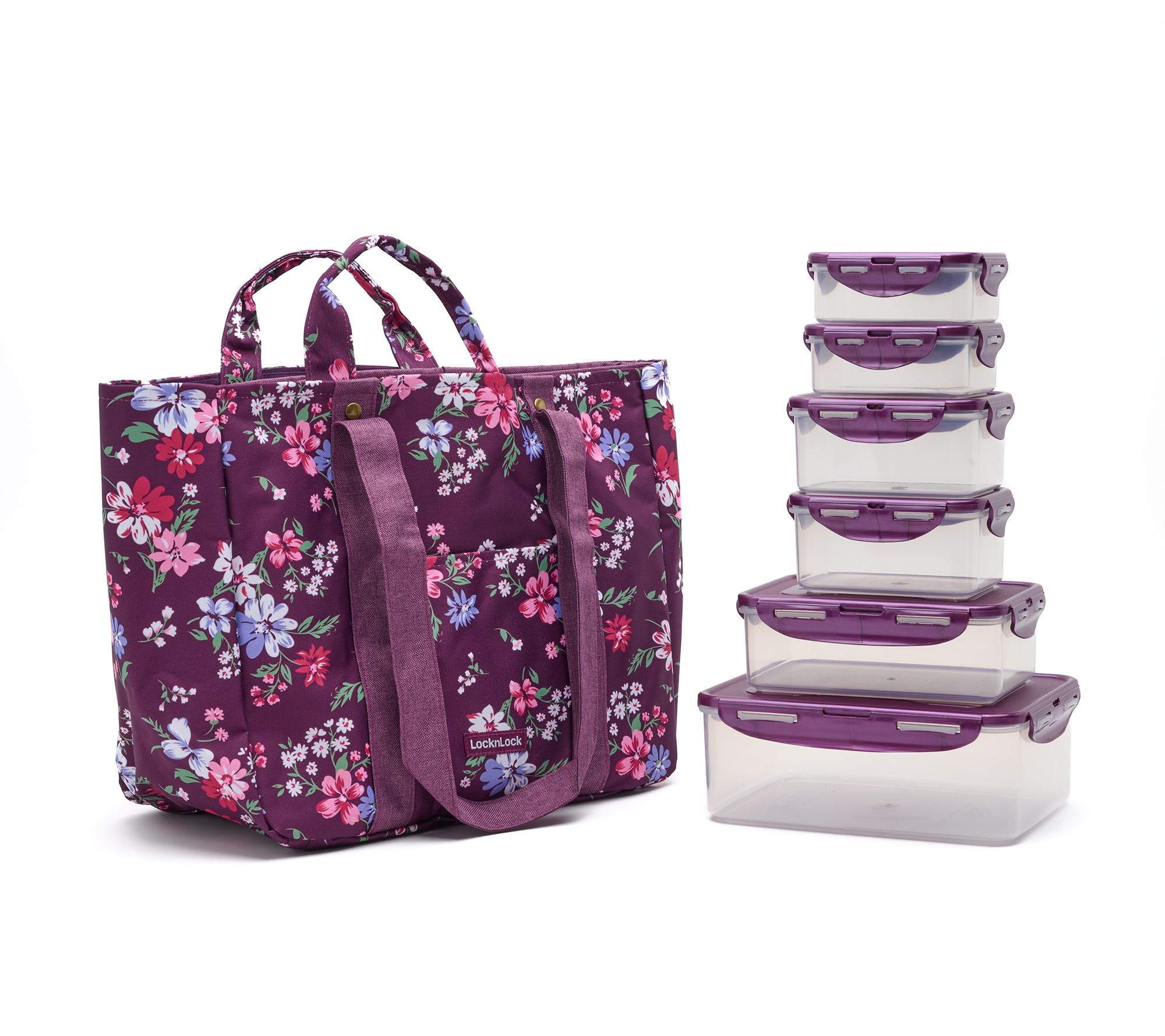 LocknLock 2-Pc Tote Bags w/ 6-Pc Rectangle Set