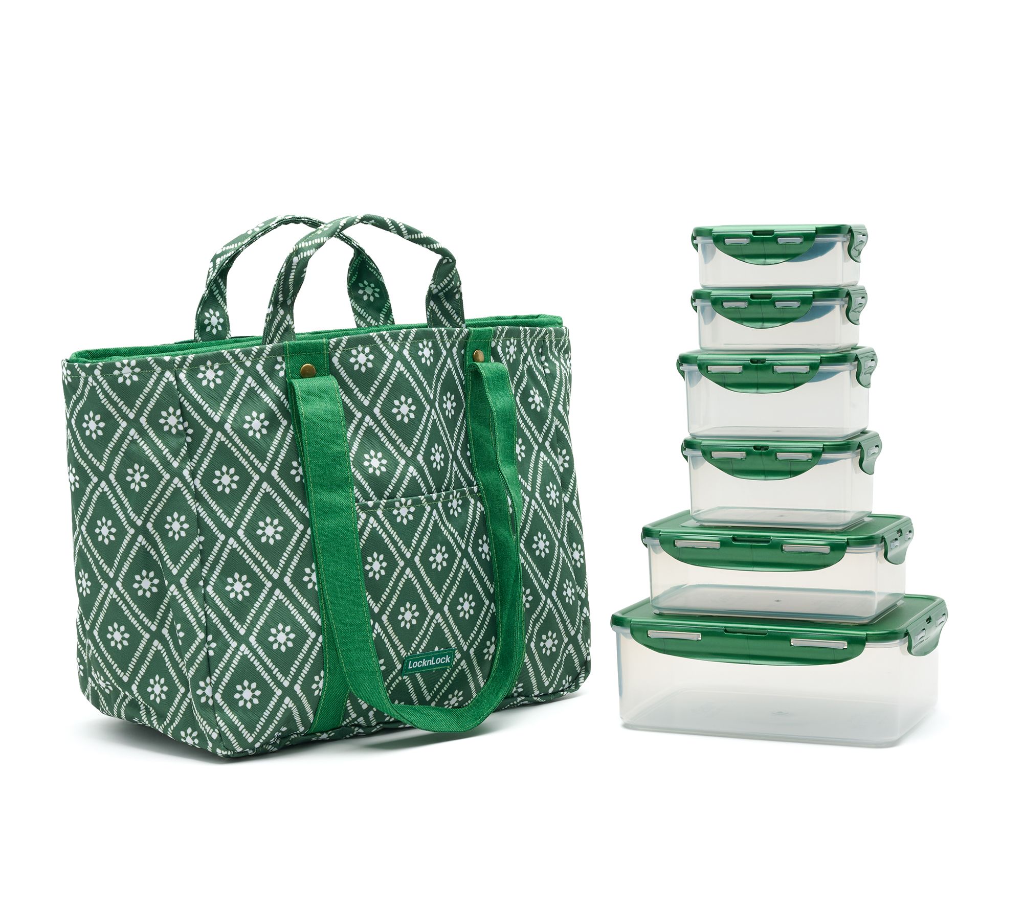 LocknLock 2-Pc Tote Bags w/ 6-Pc Rectangle Set